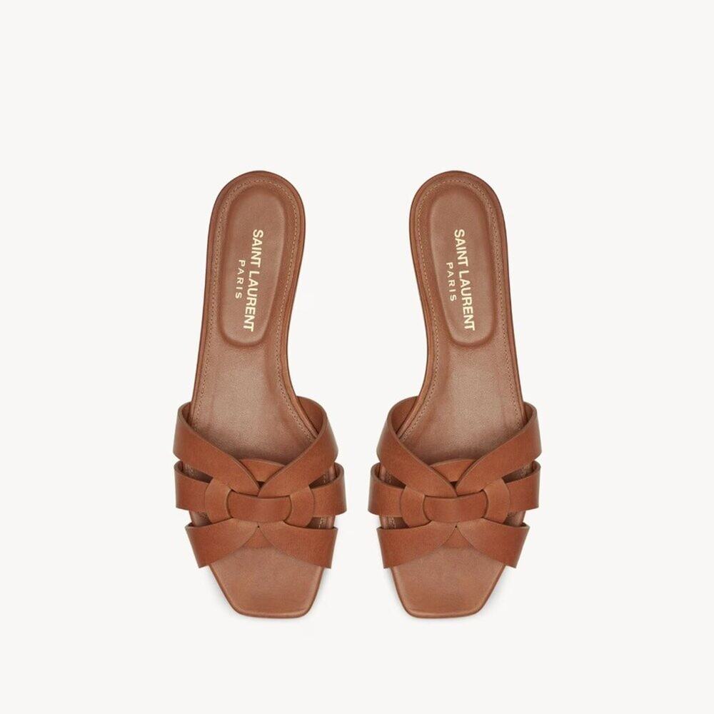 Saint Laurent Tribute Open Toe Mule Sandals